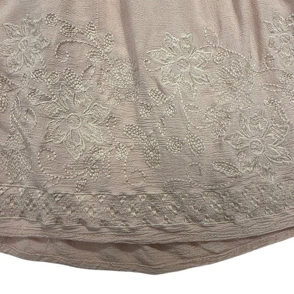 Chloe & Katie Blush Pink Embroidered Tank Top XS Boho Festival Floral Lace Rayon - Picture 3 of 9